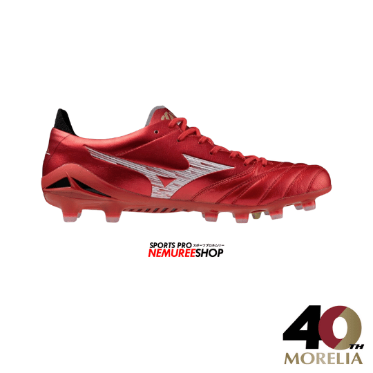 MIZUNO Football Shoes MORELIA NEO 4 ELITE (MORELIA 40TH RED/WHITE/BLACK) - Nemuree Shop - Online Sports Store