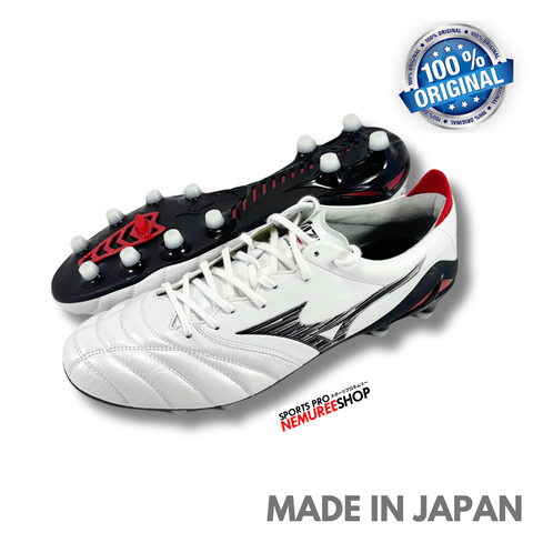 MIZUNO Soccer Shoes MORELIA NEO 4 JAPAN (WHITE/BLACK/CHINESE RED) - Sports Pro Nemuree Shop - Online Sports Store
