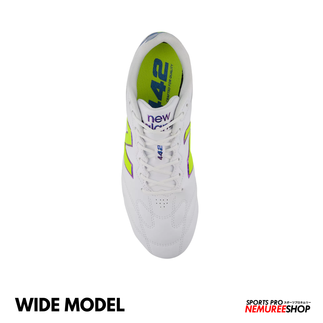 NEW BALANCE Football Shoes 442 TEAM FG V3 (WHITE / ALKALINE GREEN)