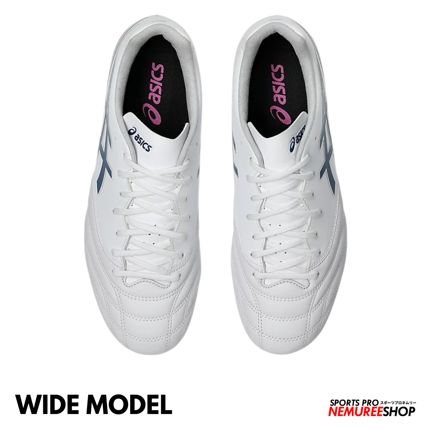 ASICS Football Shoes DS LIGHT ADVANCE WIDE (WHITE/DIGITAL SAKURA) - Nemuree Shop - Online Sports Store