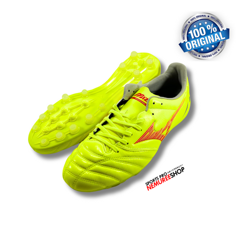 MIZUNO Soccer Shoes MORELIA NEO 4 PRO AG (SAFETY YELLOW/FIERY CORAL 2) - Sports Pro Nemuree Shop - Online Sports Store