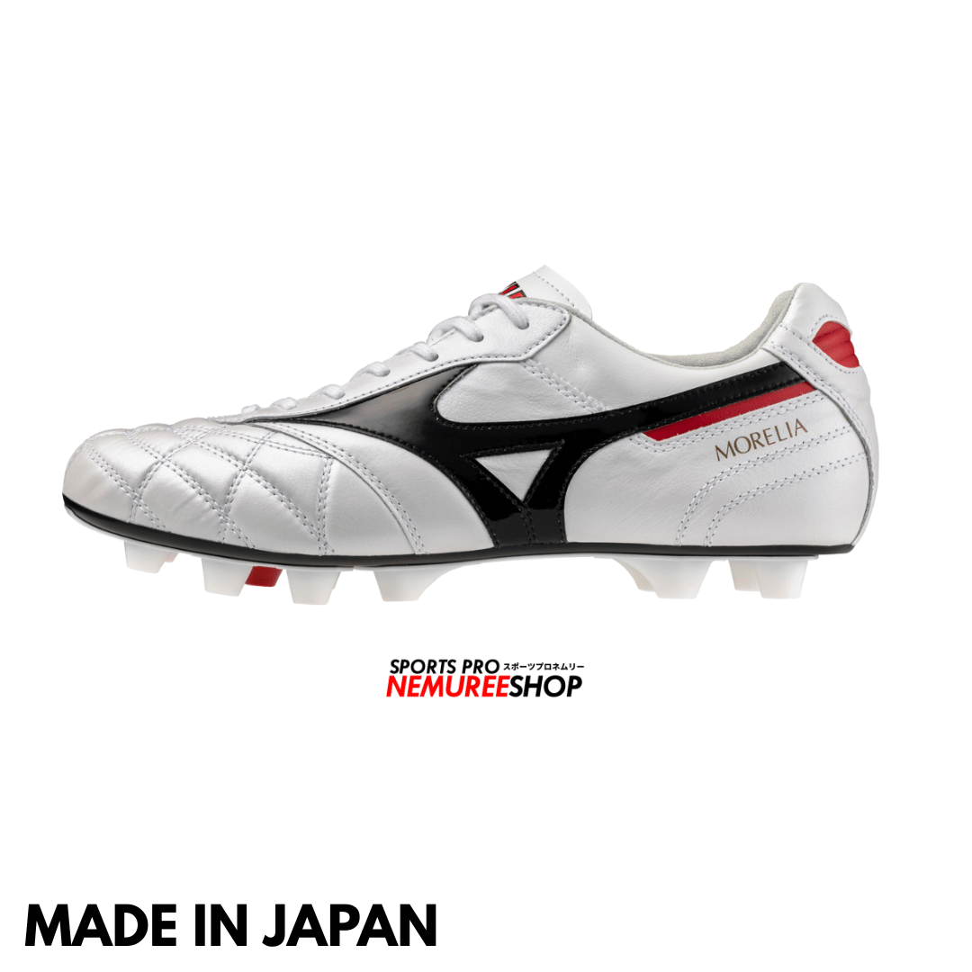 MIZUNO Soccer Shoes MORELIA 2 JAPAN ORIGIN PACK (WHITE/BLACK) - CROSS STITCH - Nemuree Shop - Online Sports Store