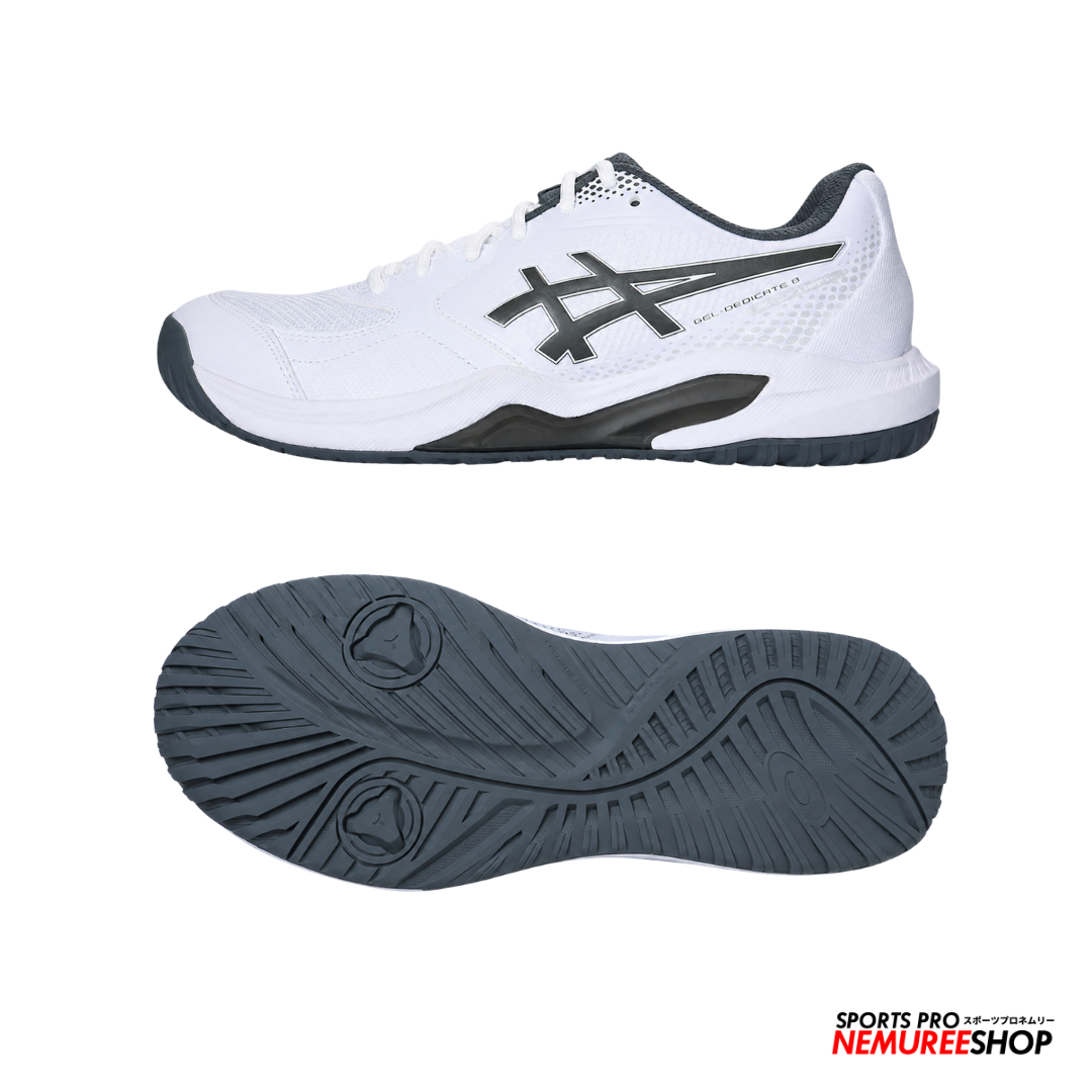 ASICS PickleBall Shoes GEL - DEDICATE 9 PICKLEBALL (WHITE/GUNMETAL