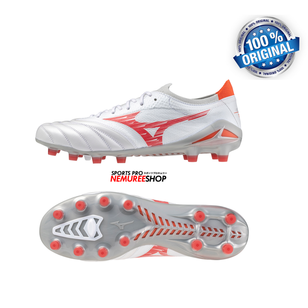 MIZUNO Soccer Shoes MORELIA NEO 4 BETA ELITE (WHITE/RADIANT RED) - Nemuree Shop - Online Sports Store