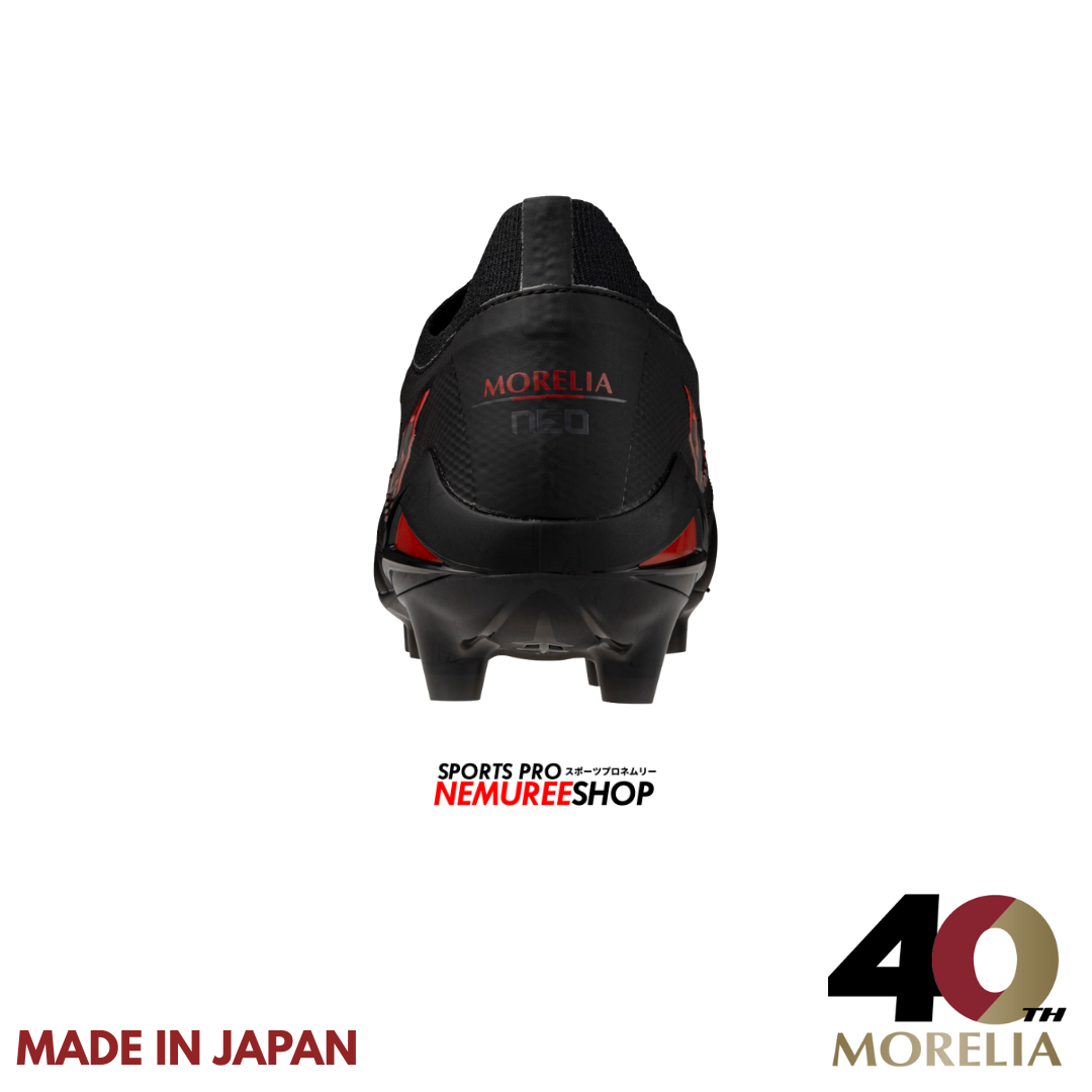MIZUNO Football Shoes MORELIA NEO 4 BETA JAPAN (BLACK / MORELIA 40TH RED) - Nemuree Shop - Online Sports Store