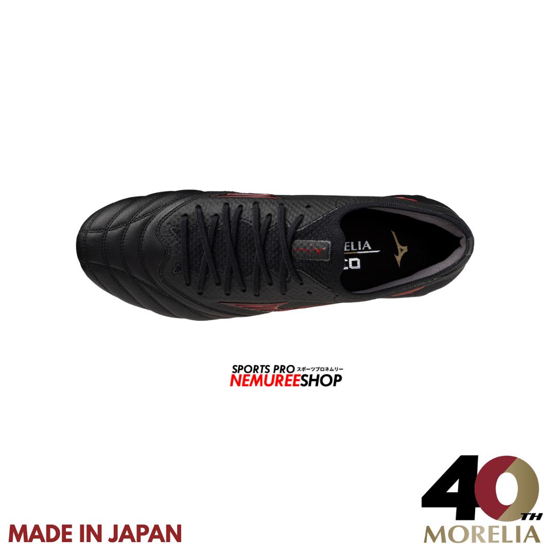 MIZUNO Football Shoes MORELIA NEO 4 BETA JAPAN (BLACK / MORELIA 40TH RED) - Nemuree Shop - Online Sports Store