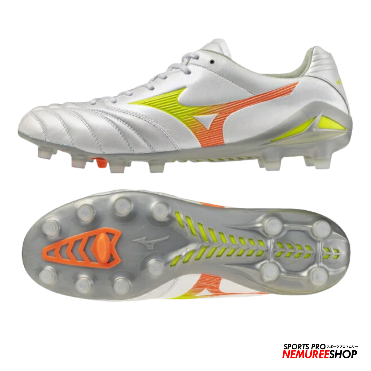 MIZUNO Football Shoes MONARCIDA NEO 3 ELITE (WHITE/EVENING PRIMROSE/LAVA ORANGE)