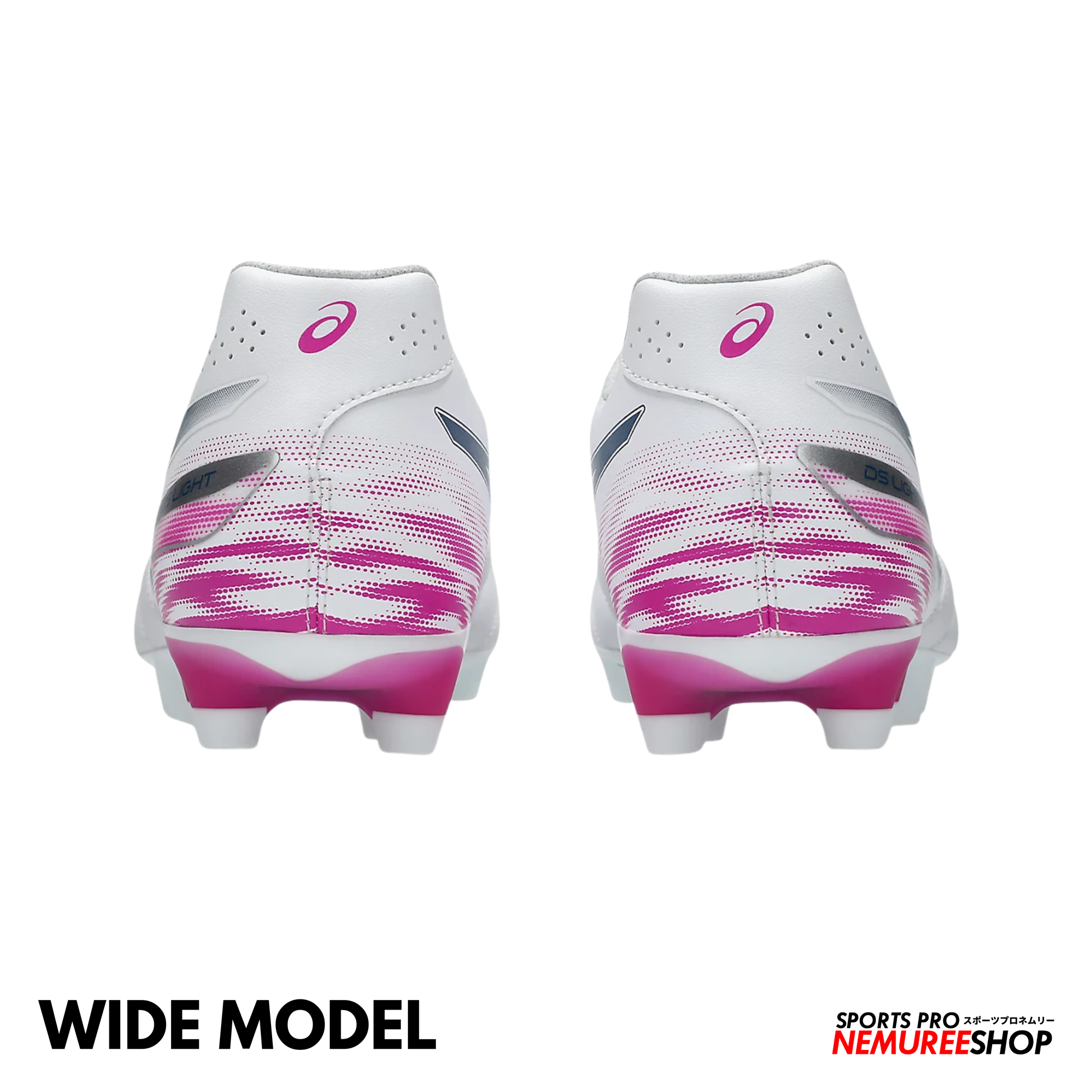 ASICS Football Shoes DS LIGHT ADVANCE WIDE (WHITE/DIGITAL SAKURA) - Nemuree Shop - Online Sports Store