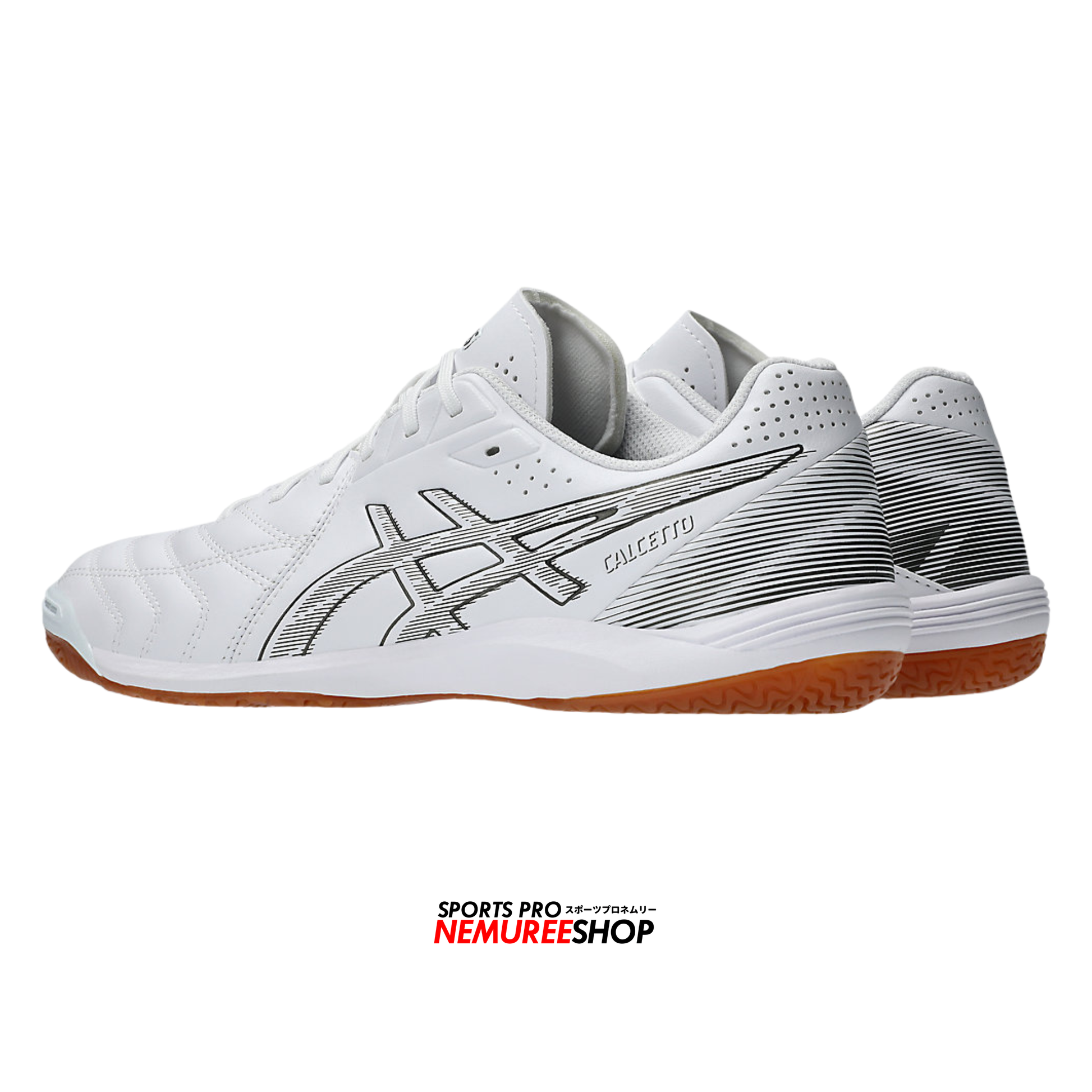 ASICS Futsal Shoes CALCETTO WD 9 (WHITE/GUNMETAL) - Nemuree Shop - Online Sports Store