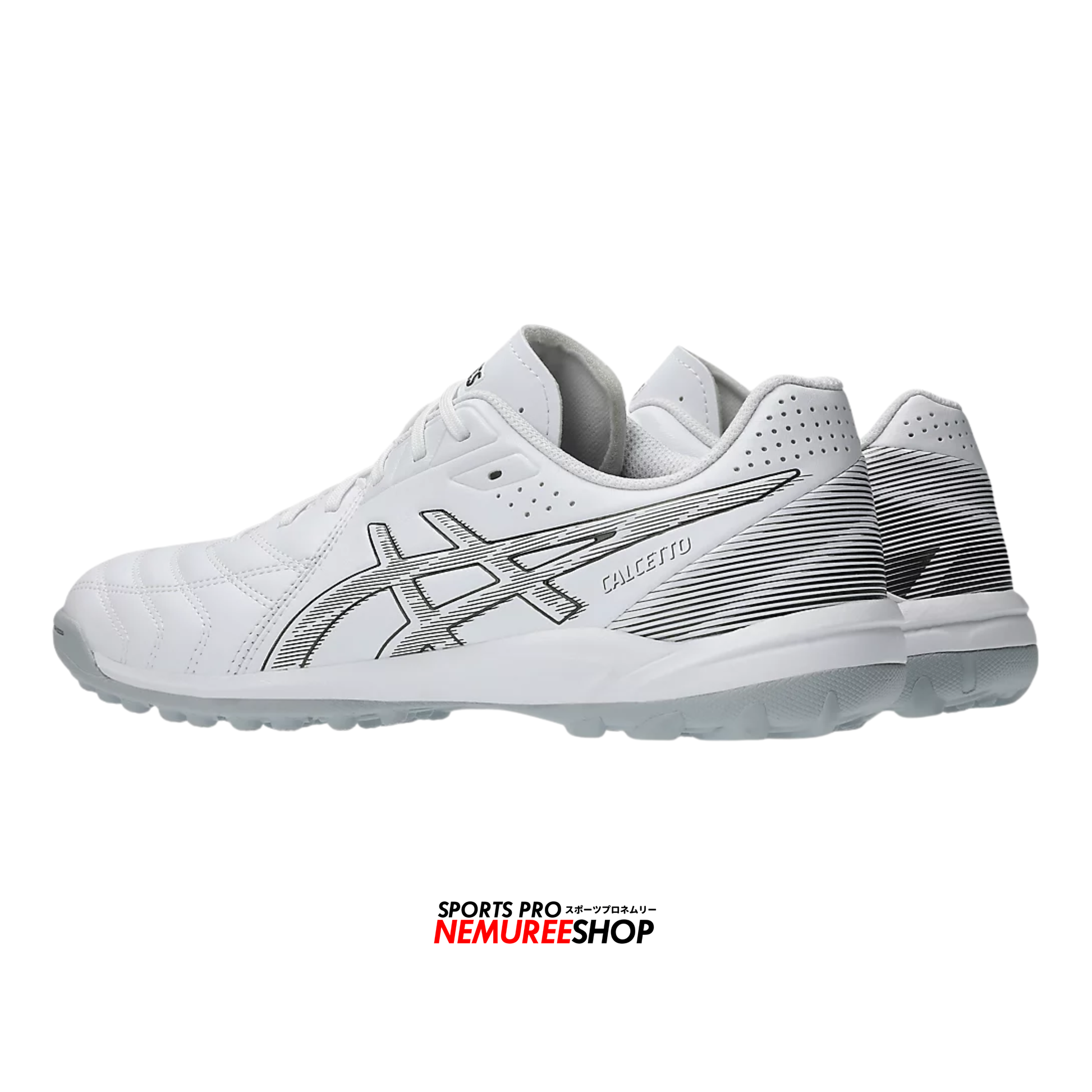 ASICS Futsal Shoes CALCETTO WD 9 TF (WHITE/GUNMETAL) - Nemuree Shop - Online Sports Store