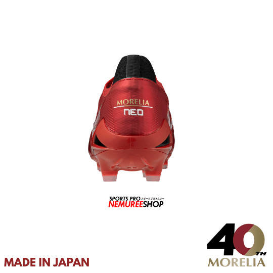 MIZUNO Football Shoes MORELIA NEO 4 BETA JAPAN (MORELIA 40TH RED/WHITE/BLACK) - Nemuree Shop - Online Sports Store