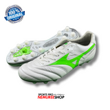 MIZUNO Football Shoes MORELIA 2 ELITE (WHITE/NEON GREEN/GALAXY SILVER) - Nemuree Shop - Online Sports Store