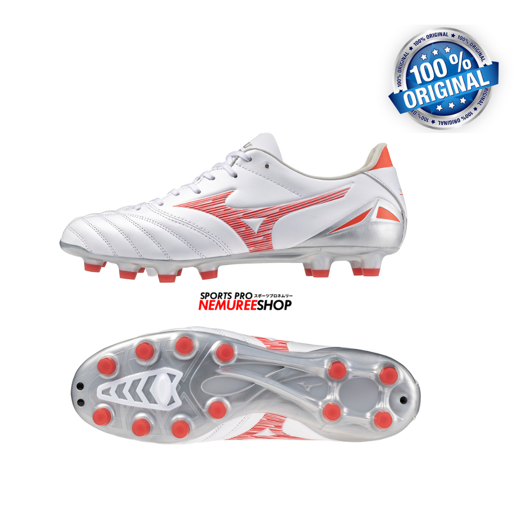 MIZUNO Soccer Shoes MORELIA NEO 4 PRO (WHITE/RADIANT RED) - Nemuree Shop - Online Sports Store