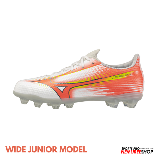MIZUNO Football Shoes ALPHA 3 SELECT JR WIDE (WHITE/LAVA ORANGE/EVENING PRIMROSE)