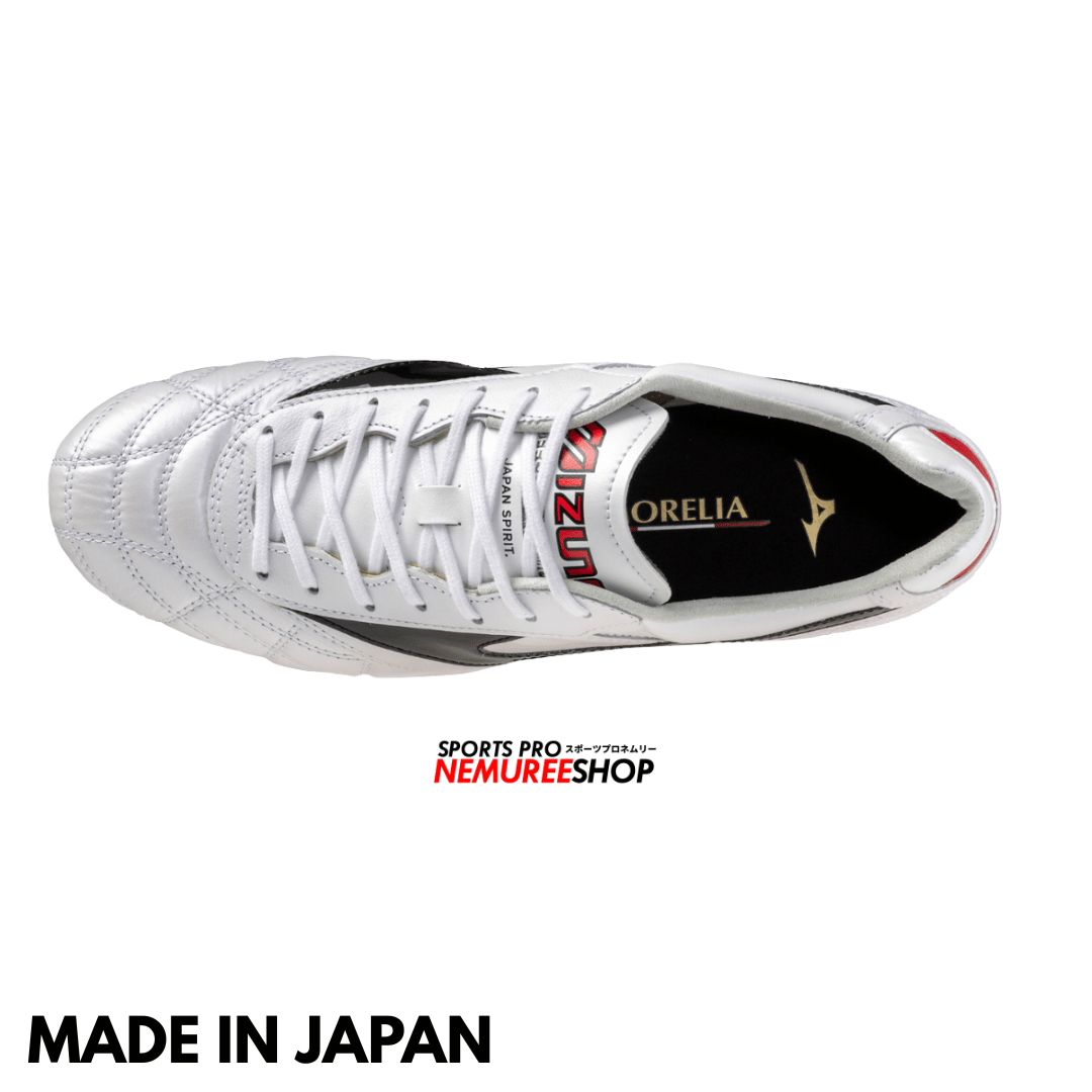 MIZUNO Soccer Shoes MORELIA 2 JAPAN ORIGIN PACK (WHITE/BLACK) - CROSS STITCH - Nemuree Shop - Online Sports Store