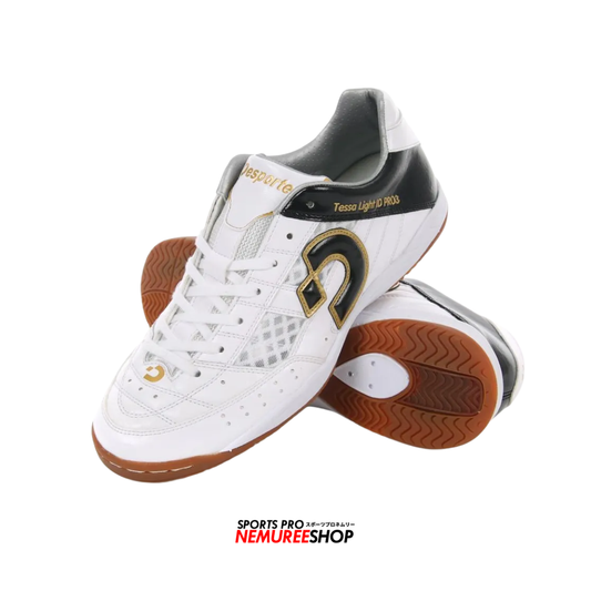 DESPORTE Futsal Shoes TESSA LIGHT ID PRO 3 (WHITE/BLACK/GOLD) - Nemuree Shop - Online Sports Store