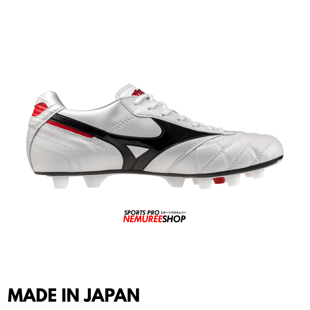 MIZUNO Soccer Shoes MORELIA 2 JAPAN ORIGIN PACK (WHITE/BLACK) - CROSS STITCH - Nemuree Shop - Online Sports Store