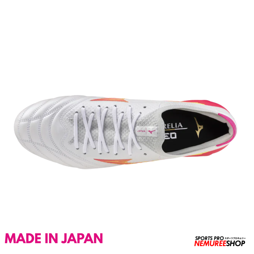 MIZUNO Football Shoes MORELIA NEO 4 BETA JAPAN (WHITE/PINK TETRA/FUCHSIA PURPLE) - Nemuree Shop - Online Sports Store