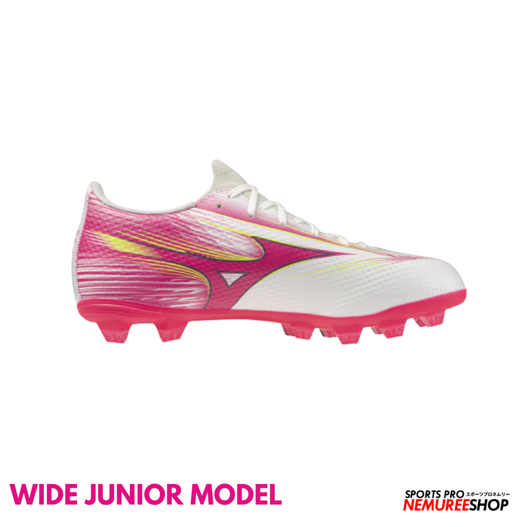MIZUNO Football Shoes ALPHA 3 SELECT JR WIDE (WHITE/FUCHSIA PURPLE) - Nemuree Shop - Online Sports Store