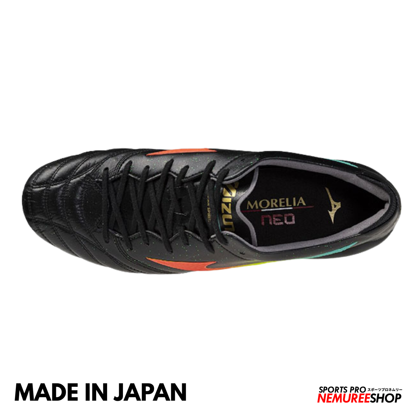 MIZUNO Football Shoes MORELIA NEO 5 JAPAN (BLACK/LAVA ORANGE/ARCADIA)