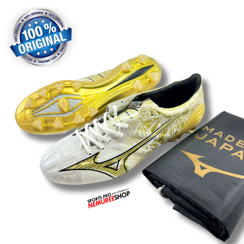 MIZUNO Soccer Shoes ALPHA JAPAN (WHITE/GOLD) - Sports Pro Nemuree Shop - Online Sports Store
