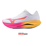 MIZUNO Running Shoes WAVE REBELLION FLASH 3 (WHITE / PINK TETRA / TANG ORANGE)