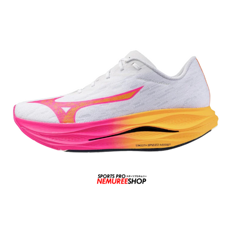 MIZUNO Running Shoes WAVE REBELLION FLASH 3 (WHITE / PINK TETRA / TANG ORANGE)