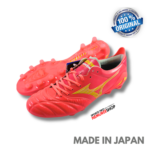 MIZUNO Soccer Shoes MORELIA NEO 4 JAPAN (FIERY CORAL 2/BOLT 2) - Sports Pro Nemuree Shop - Online Sports Store