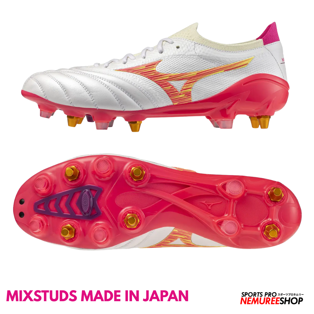 MIZUNO Football Shoes MORELIA NEO 4 BETA JAPAN MIX (WHITE/PINK TETRA/FUCHSIA PURPLE) - Nemuree Shop - Online Sports Store