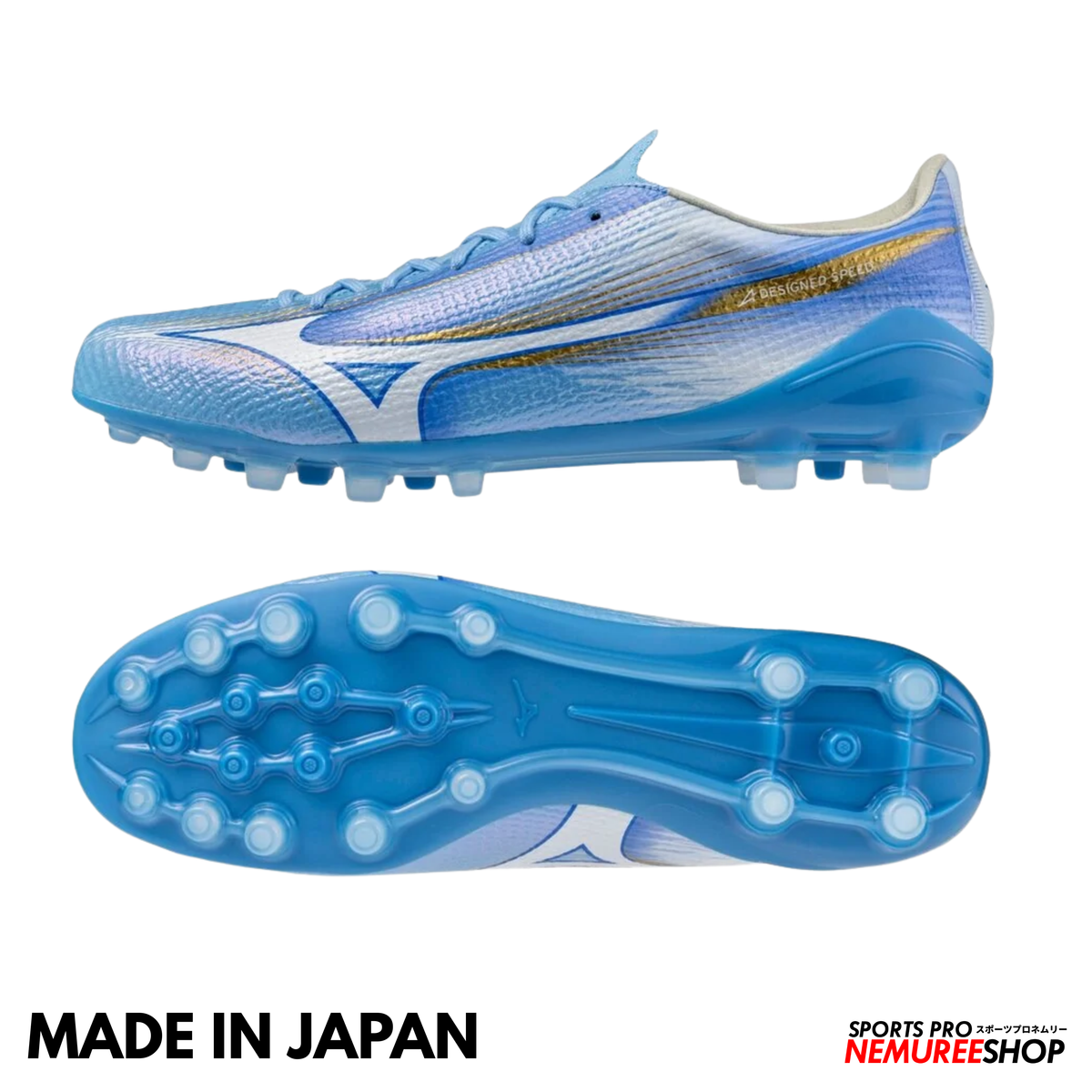 MIZUNO Football Shoes ALPHA 3 JAPAN AG (CELESTE/WHITE)