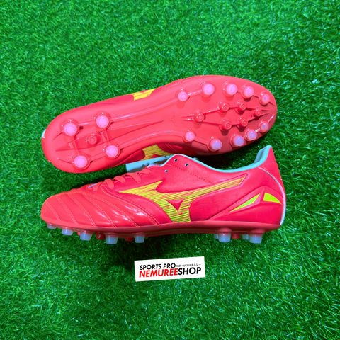 MIZUNO Soccer Shoes MORELIA NEO 4 PRO AG (FIERY CORAL 2/BOLT 2) - Sports Pro Nemuree Shop - Online Sports Store