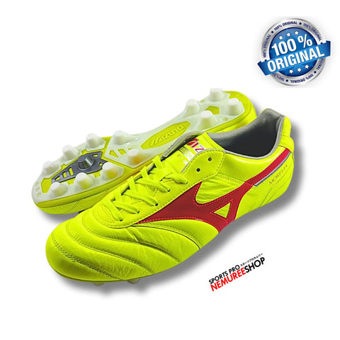 MIZUNO Soccer Shoes MORELIA 2 ELITE (SAFETY YELLOW/FIERY CORAL 2/GALAXY SILVER) - Sports Pro Nemuree Shop - Online Sports Store
