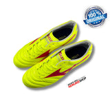 MIZUNO Soccer Shoes MORELIA 2 ELITE (SAFETY YELLOW/FIERY CORAL 2/GALAXY SILVER) - Sports Pro Nemuree Shop - Online Sports Store