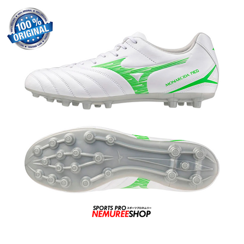 MIZUNO Football Shoes MONARCIDA NEO 3 SELECT AG (WHITE/NEON GREEN) - Nemuree Shop - Online Sports Store