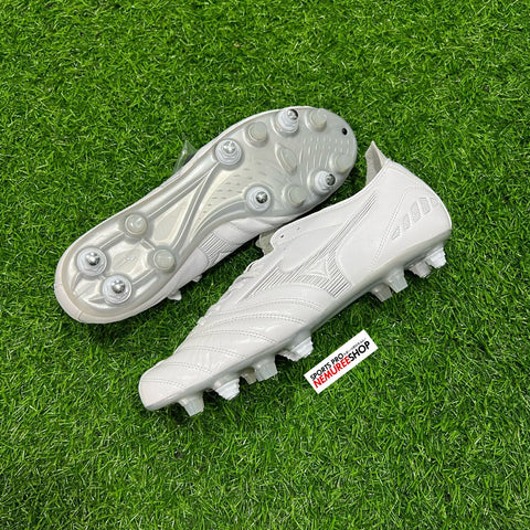 MIZUNO Soccer Shoes MORELIA NEO 3 PRO SG MIXSTUDS (WHITE/SILVER) - Sports Pro Nemuree Shop - Online Sports Store