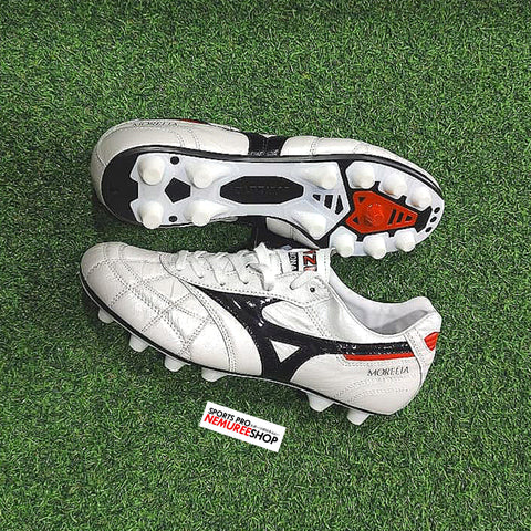MIZUNO Soccer Shoes MORELIA 2 JAPAN - CROSS STITCH (WHITE/BLACK) - Sports Pro Nemuree Shop - Online Sports Store